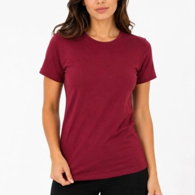 Kadın Basic Tişört Bisiklet Yaka Kısa Kol Günlük Yazlık Slim fit T-Shirt - Bordo Kadın Basic Tişört Bisiklet Yaka Kısa Kol Günlük Yazlık Slim fit T-Shirt - Bordo