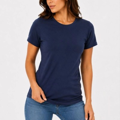 Kadın Basic Tişört Bisiklet Yaka Kısa Kol Günlük Yazlık Slim fit T-Shirt - Lacivert Kadın Basic Tişört Bisiklet Yaka Kısa Kol Günlük Yazlık Slim fit T-Shirt - Lacivert