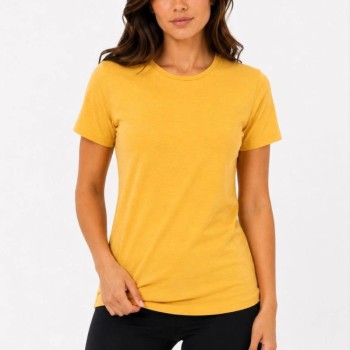 Kadın Basic Tişört Bisiklet Yaka Kısa Kol Günlük Yazlık Slim fit T-Shirt - Sarı Kadın Basic Tişört Bisiklet Yaka Kısa Kol Günlük Yazlık Slim fit T-Shirt - Sarı
