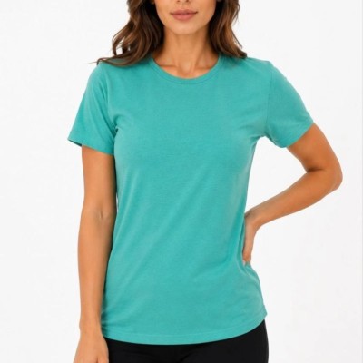 Kadın Basic Tişört Bisiklet Yaka Kısa Kol Günlük Yazlık Slim fit T-Shirt - Su Yeşili Kadın Basic Tişört Bisiklet Yaka Kısa Kol Günlük Yazlık Slim fit T-Shirt - Su Yeşili