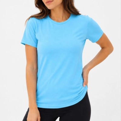 Kadın Basic Tişört Bisiklet Yaka Kısa Kol Günlük Yazlık Slim fit T-Shirt - Turkuaz Kadın Basic Tişört Bisiklet Yaka Kısa Kol Günlük Yazlık Slim fit T-Shirt - Turkuaz