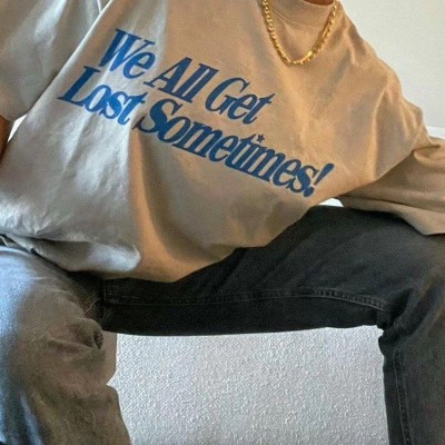 Kadın Baskılı Oversize kısa kol T-Shirt - Beyaz Kadın Baskılı Oversize kısa kol T-Shirt - Beyaz