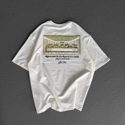 Kadın Baskılı T-Shirt Kısa Kol Bisiklet Yaka Oversize Rahat Kalıp Günlük Tişört - Beyaz Kadın Baskılı T-Shirt Kısa Kol Bisiklet Yaka Oversize Rahat Kalıp Günlük Tişört - Beyaz