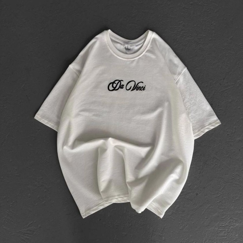 Kadın Baskılı T-Shirt Kısa Kol Bisiklet Yaka Oversize Rahat Kalıp Günlük Tişört - Beyaz Kadın Baskılı T-Shirt Kısa Kol Bisiklet Yaka Oversize Rahat Kalıp Günlük Tişört - Beyaz
