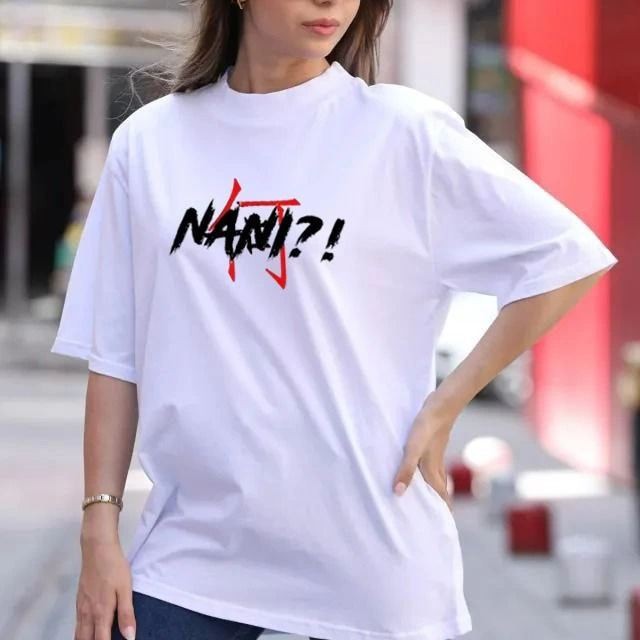 Kadın Baskılı T-Shirt Kısa Kol Bisiklet Yaka Oversize Rahat Kalıp Günlük Tişört - Beyaz Kadın Baskılı T-Shirt Kısa Kol Bisiklet Yaka Oversize Rahat Kalıp Günlük Tişört - Beyaz