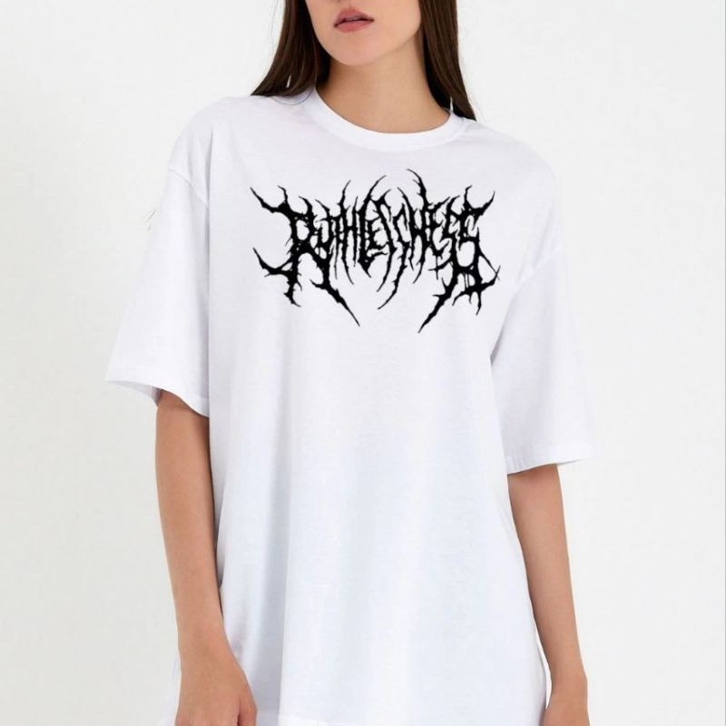 Kadın Baskılı T-Shirt Kısa Kol Bisiklet Yaka Oversize Rahat Kalıp Günlük Tişört - Beyaz Kadın Baskılı T-Shirt Kısa Kol Bisiklet Yaka Oversize Rahat Kalıp Günlük Tişört - Beyaz