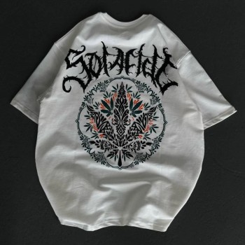 Kadın Baskılı T-Shirt Kısa Kol Bisiklet Yaka Oversize Rahat Kalıp Günlük Tişört - Beyaz Kadın Baskılı T-Shirt Kısa Kol Bisiklet Yaka Oversize Rahat Kalıp Günlük Tişört - Beyaz