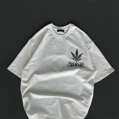Kadın Baskılı T-Shirt Kısa Kol Bisiklet Yaka Oversize Rahat Kalıp Günlük Tişört - Beyaz Kadın Baskılı T-Shirt Kısa Kol Bisiklet Yaka Oversize Rahat Kalıp Günlük Tişört - Beyaz