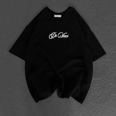 Kadın Baskılı T-Shirt Kısa Kol Bisiklet Yaka Oversize Rahat Kalıp Günlük Tişört - Siyah Kadın Baskılı T-Shirt Kısa Kol Bisiklet Yaka Oversize Rahat Kalıp Günlük Tişört - Siyah