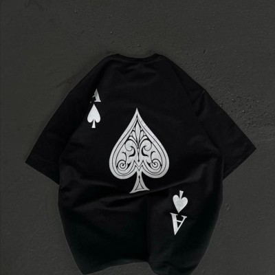 Kadın Baskılı T-Shirt Kısa Kol Bisiklet Yaka Oversize Rahat Kalıp Günlük Tişört - Siyah Kadın Baskılı T-Shirt Kısa Kol Bisiklet Yaka Oversize Rahat Kalıp Günlük Tişört - Siyah