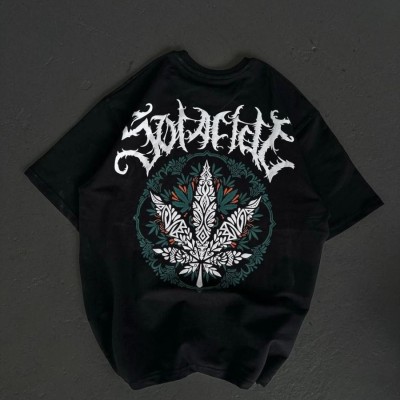 Kadın Baskılı T-Shirt Kısa Kol Bisiklet Yaka Oversize Rahat Kalıp Günlük Tişört - Siyah Kadın Baskılı T-Shirt Kısa Kol Bisiklet Yaka Oversize Rahat Kalıp Günlük Tişört - Siyah