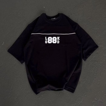 Kadın Baskılı T-Shirt Kısa Kol Bisiklet Yaka Oversize Rahat Kalıp Günlük Tişört - Siyah Kadın Baskılı T-Shirt Kısa Kol Bisiklet Yaka Oversize Rahat Kalıp Günlük Tişört - Siyah