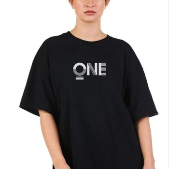 Kadın Baskılı T-Shirt Kısa Kol Bisiklet Yaka Oversize Rahat Kalıp Tişört - Siyah Kadın Baskılı T-Shirt Kısa Kol Bisiklet Yaka Oversize Rahat Kalıp Tişört - Siyah