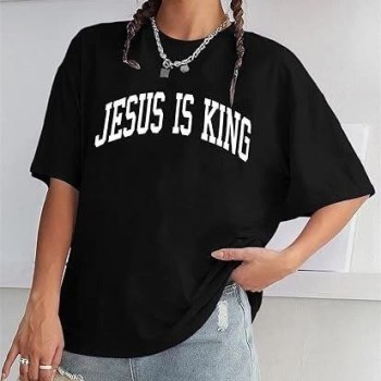 Kadın Baskılı T-Shirt Kısa Kol Bisiklet Yaka Oversize Rahat Kalıp Tişört - Siyah Kadın Baskılı T-Shirt Kısa Kol Bisiklet Yaka Oversize Rahat Kalıp Tişört - Siyah