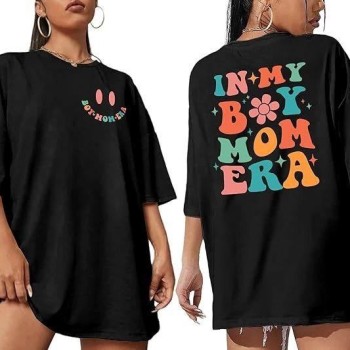 Kadın Baskılı T-Shirt Kısa Kol Bisiklet Yaka Oversize Rahat Kalıp Tişört - Siyah Kadın Baskılı T-Shirt Kısa Kol Bisiklet Yaka Oversize Rahat Kalıp Tişört - Siyah