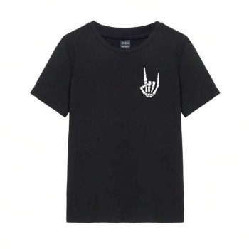 Kadın Baskılı T-Shirt Kısa Kol Bisiklet Yaka Oversize Rahat Kalıp Tişört - Siyah Kadın Baskılı T-Shirt Kısa Kol Bisiklet Yaka Oversize Rahat Kalıp Tişört - Siyah