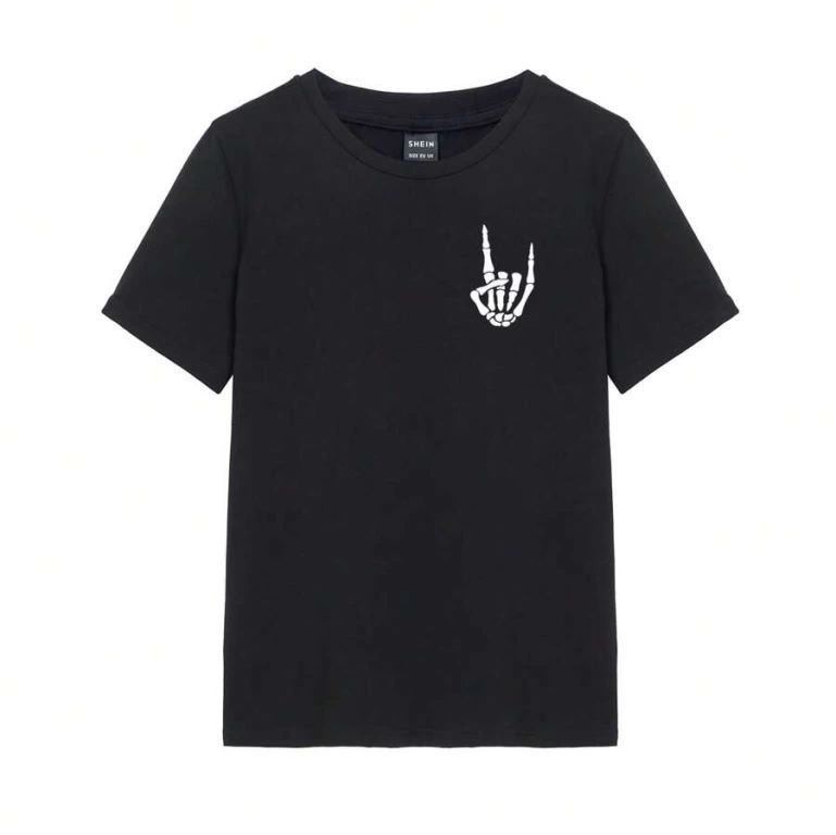 Kadın Baskılı T-Shirt Kısa Kol Bisiklet Yaka Oversize Rahat Kalıp Tişört - Siyah Kadın Baskılı T-Shirt Kısa Kol Bisiklet Yaka Oversize Rahat Kalıp Tişört - Siyah