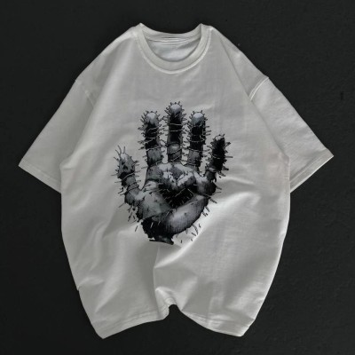 Kadın Baskılı T-Shirt Kısa Kol Bisiklet Yaka Regular Fit Rahat Kalıp Günlük Tişört - Beyaz Kadın Baskılı T-Shirt Kısa Kol Bisiklet Yaka Regular Fit Rahat Kalıp Günlük Tişört - Beyaz