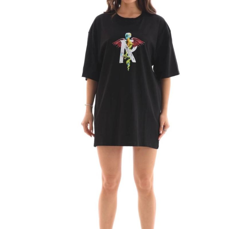 Kadın Baskılı T-Shirt Kısa Kol Bisiklet Yaka Regular Fit Rahat Kalıp Günlük Tişört -Siyah Kadın Baskılı T-Shirt Kısa Kol Bisiklet Yaka Regular Fit Rahat Kalıp Günlük Tişört -Siyah
