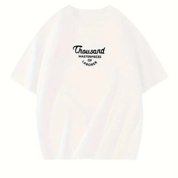 Kadın Baskılı Tişört Bisiklet yaka yazlık Kısa Kol oversize t-shirt - Beyaz Kadın Baskılı Tişört Bisiklet yaka yazlık Kısa Kol oversize t-shirt - Beyaz