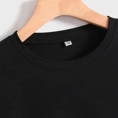 Kadın Baskılı Tişört Kısa Kol Bisiklet Yaka T-shirt - Siyah Kadın Baskılı Tişört Kısa Kol Bisiklet Yaka T-shirt - Siyah