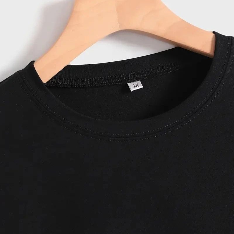Kadın Baskılı Tişört Kısa Kol Bisiklet Yaka T-shirt - Siyah Kadın Baskılı Tişört Kısa Kol Bisiklet Yaka T-shirt - Siyah