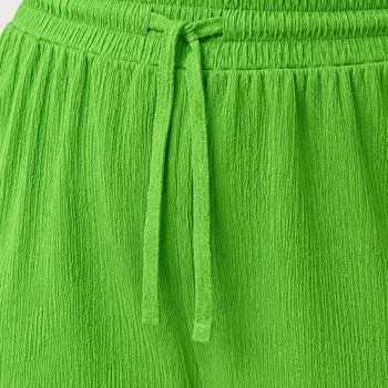Kadın Battal Beden Bürümcük Kumaş Beli Lastikli Bağcıklı Bol Paça Palazzo Pantolon - Yeşil Kadın Battal Beden Bürümcük Kumaş Beli Lastikli Bağcıklı Bol Paça Palazzo Pantolon - Yeşil