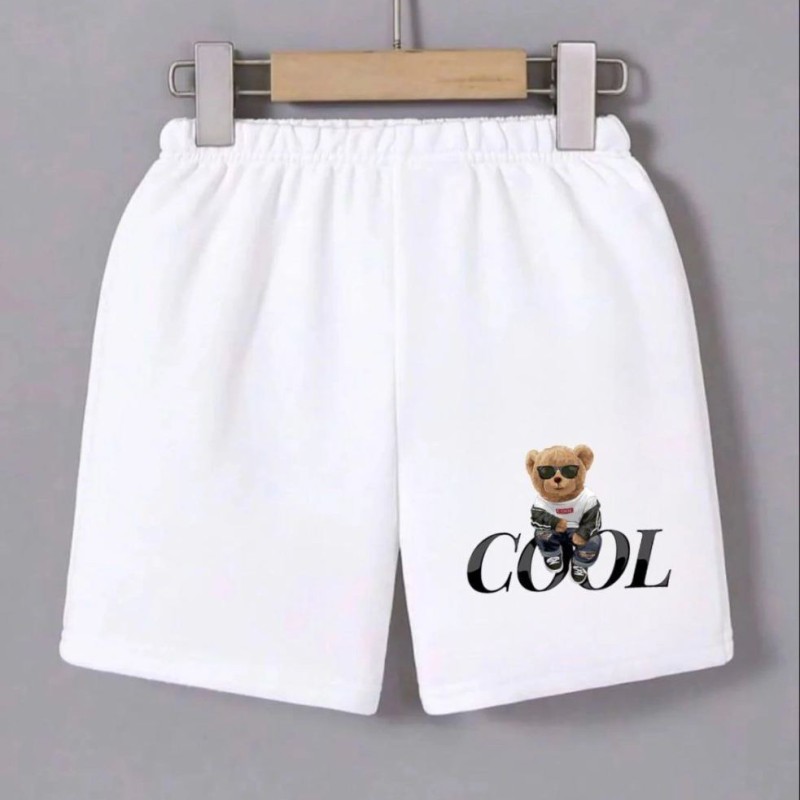 Kadın Beli Lastikli Baskılı Mini Şort - Beyaz Kadın Beli Lastikli Baskılı Mini Şort - Beyaz