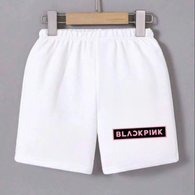 Kadın Beli Lastikli Baskılı Mini Şort - Beyaz Kadın Beli Lastikli Baskılı Mini Şort - Beyaz