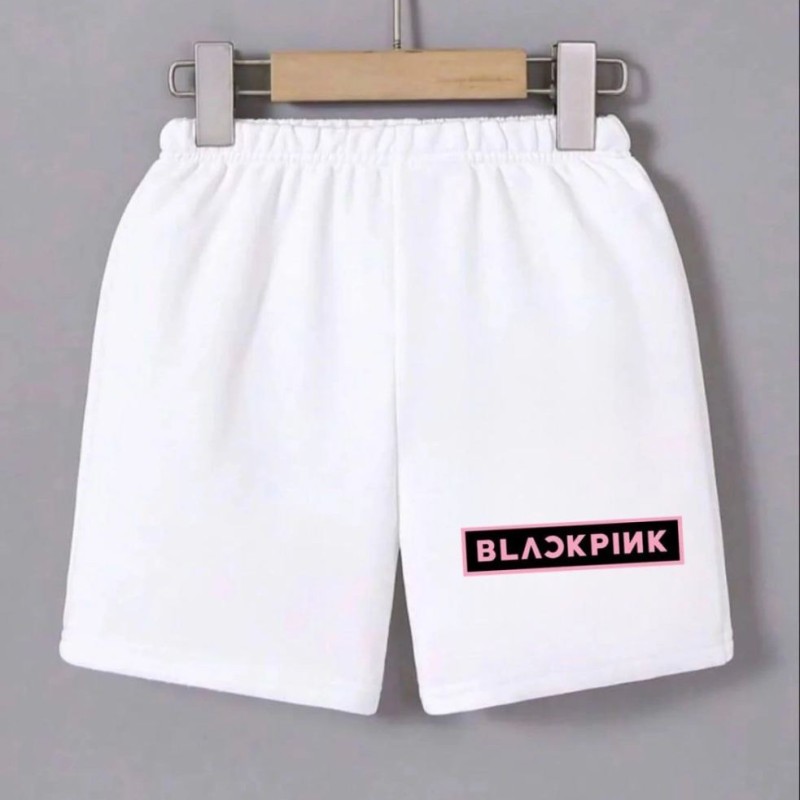 Kadın Beli Lastikli Baskılı Mini Şort - Beyaz Kadın Beli Lastikli Baskılı Mini Şort - Beyaz