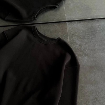 Kadın Bisiklet Yaka 3 İplik Pamuklu Basic SweatShirt - Siyah Kadın Bisiklet Yaka 3 İplik Pamuklu Basic SweatShirt - Siyah