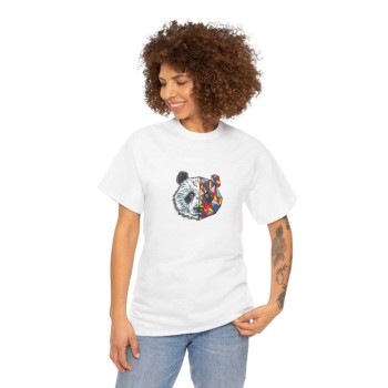 Kadın Bisiklet Yaka Baskılı Kısa kol T-Shirt - Beyaz Kadın Bisiklet Yaka Baskılı Kısa kol T-Shirt - Beyaz