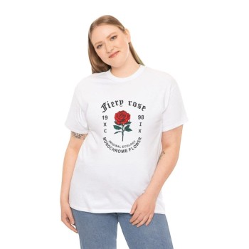 Kadın Bisiklet Yaka Baskılı Kısa kol T-Shirt - Beyaz Kadın Bisiklet Yaka Baskılı Kısa kol T-Shirt - Beyaz