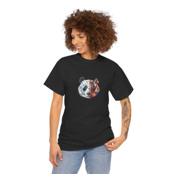 Kadın Bisiklet Yaka Baskılı Kısa kol T-Shirt - Siyah Kadın Bisiklet Yaka Baskılı Kısa kol T-Shirt - Siyah
