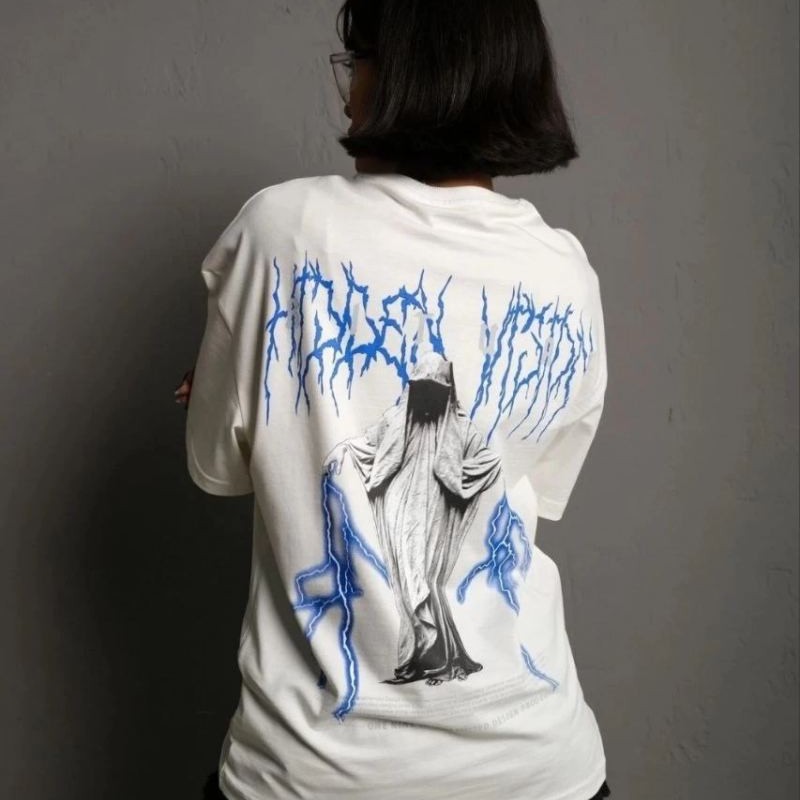 kadın Bisiklet Yaka Baskılı Oversize Kısa kol T-Shirt - Beyaz kadın Bisiklet Yaka Baskılı Oversize Kısa kol T-Shirt - Beyaz
