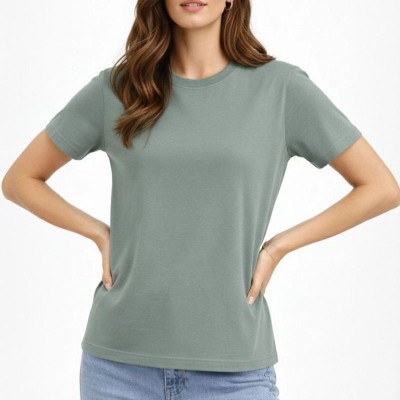 Kadın Bisiklet Yaka Yazlık Kısa kol Düz Tişört Regular Kalıp T-shirt - Mint Yeşili Kadın Bisiklet Yaka Yazlık Kısa kol Düz Tişört Regular Kalıp T-shirt - Mint Yeşili