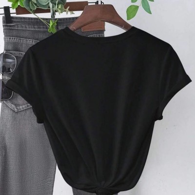 Kadın Kalp Baskılı T-Shirt Kısa Kol Bisiklet Yaka Oversize Tişört - Siyah Kadın Kalp Baskılı T-Shirt Kısa Kol Bisiklet Yaka Oversize Tişört - Siyah