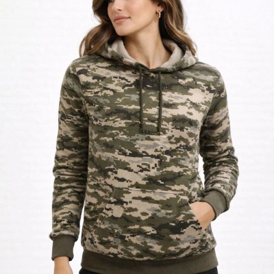 Kadın Kamuflaj Desenli 2 İplik 4 Mevsim Kapüşonlu Kanguru Cepli Hoodie Sweatshirt - Kamuflaj Kadın Kamuflaj Desenli 2 İplik 4 Mevsim Kapüşonlu Kanguru Cepli Hoodie Sweatshirt - Kamuflaj