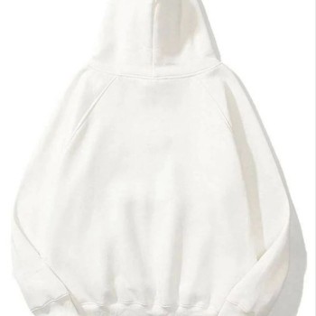 Kadın Kapüşonlu Kanguru Cepli 3 İplik Pamuklu Düz Hoodie Sweatshirt - Beyaz Kadın Kapüşonlu Kanguru Cepli 3 İplik Pamuklu Düz Hoodie Sweatshirt - Beyaz