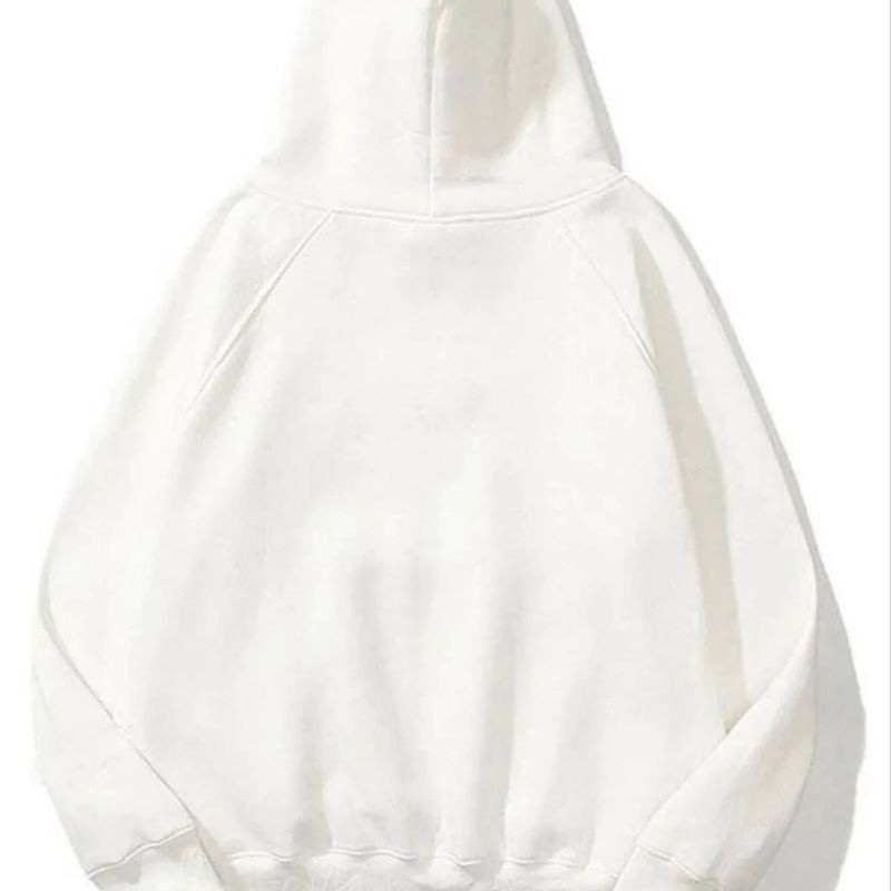 Kadın Kapüşonlu Kanguru Cepli 3 İplik Pamuklu Düz Hoodie Sweatshirt - Beyaz Kadın Kapüşonlu Kanguru Cepli 3 İplik Pamuklu Düz Hoodie Sweatshirt - Beyaz