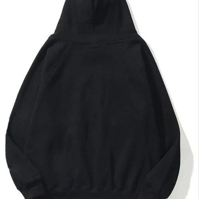 Kadın Kapüşonlu Kanguru Cepli 3 İplik Pamuklu Düz Hoodie Sweatshirt - Siyah Kadın Kapüşonlu Kanguru Cepli 3 İplik Pamuklu Düz Hoodie Sweatshirt - Siyah