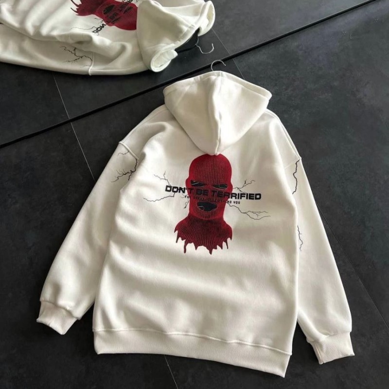Kadın Kapüşonlu Kanguru Cepli Sweatshirt 3 İplik Pamuklu Baskılı Hoodie - Beyaz Kadın Kapüşonlu Kanguru Cepli Sweatshirt 3 İplik Pamuklu Baskılı Hoodie - Beyaz