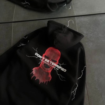 Kadın Kapüşonlu Kanguru Cepli Sweatshirt 3 İplik Pamuklu Baskılı Hoodie - Siyah Kadın Kapüşonlu Kanguru Cepli Sweatshirt 3 İplik Pamuklu Baskılı Hoodie - Siyah