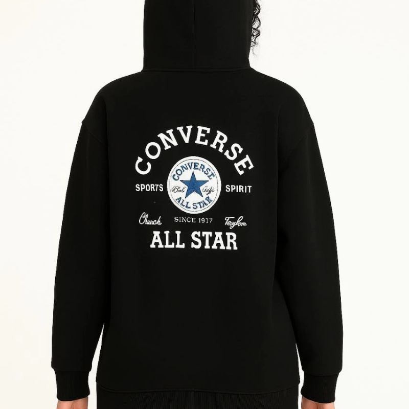 Kadın Kapüşonlu Kanguru Cepli Sweatshirt 3 İplik Pamuklu Baskılı Hoodie - Siyah Kadın Kapüşonlu Kanguru Cepli Sweatshirt 3 İplik Pamuklu Baskılı Hoodie - Siyah
