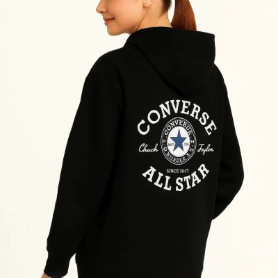 Kadın Kapüşonlu Kanguru Cepli Sweatshirt 3 İplik Pamuklu Baskılı Hoodie - Siyah Kadın Kapüşonlu Kanguru Cepli Sweatshirt 3 İplik Pamuklu Baskılı Hoodie - Siyah