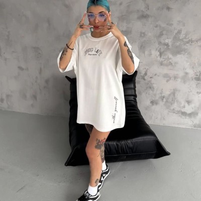 Kadın Kısa Kol Tişört Bisiklet Yaka Filistin Poşülü Baskılı T-Shirt - Beyaz Kadın Kısa Kol Tişört Bisiklet Yaka Filistin Poşülü Baskılı T-Shirt - Beyaz