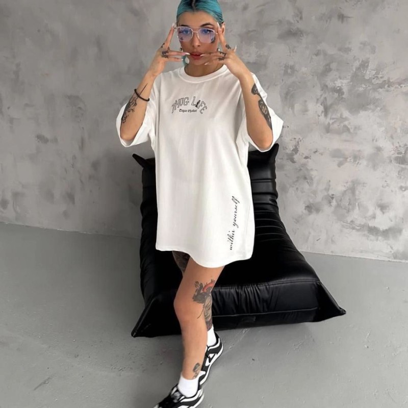 Kadın Kısa Kol Tişört Bisiklet Yaka Filistin Poşülü Baskılı T-Shirt - Beyaz Kadın Kısa Kol Tişört Bisiklet Yaka Filistin Poşülü Baskılı T-Shirt - Beyaz