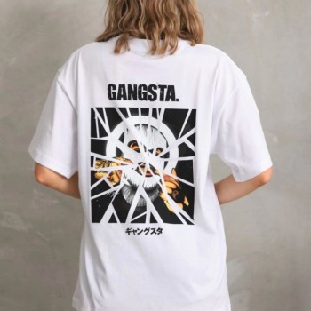 Kadın Kısa Kol Yazlık Tişört Bisiklet Yaka Baskılı Oversize T-Shirt - Beyaz Kadın Kısa Kol Yazlık Tişört Bisiklet Yaka Baskılı Oversize T-Shirt - Beyaz