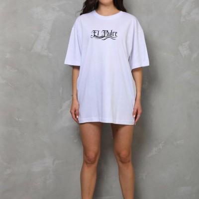 Kadın Kısa Kol Yazlık Tişört Bisiklet Yaka Baskılı Oversize T-Shirt - Beyaz Kadın Kısa Kol Yazlık Tişört Bisiklet Yaka Baskılı Oversize T-Shirt - Beyaz