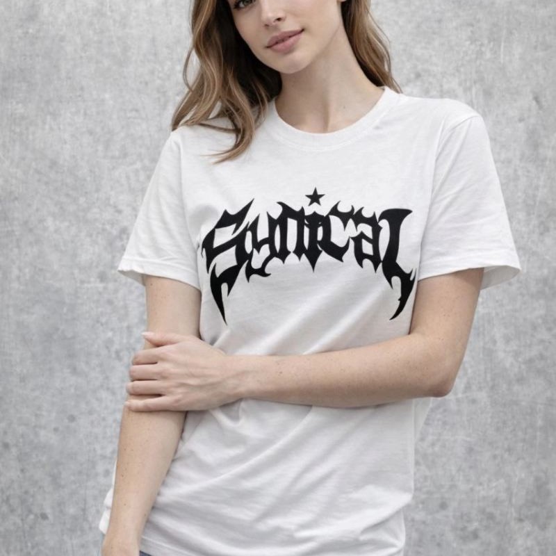 Kadın Kısa Kol Yazlık Tişört Bisiklet Yaka Baskılı Oversize T-Shirt - Beyaz Kadın Kısa Kol Yazlık Tişört Bisiklet Yaka Baskılı Oversize T-Shirt - Beyaz